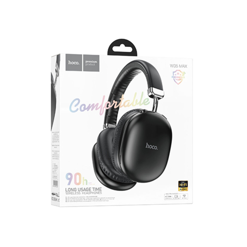 Casti ON-EAR - Casti Wireless, Over Ear, BT 5.3, 200h StandBy, Max Joy, Black – Hoco W35 Max