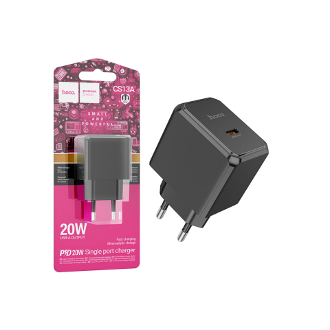 Incarcatoare si Baterii Externe - Adaptor Incarcator, 20W, 1xUSB-C, PD, Black – Hoco CS13A