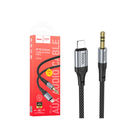 Adaptoare Audio - Cablu Audio, Lightning la Jack 3.5mm , 1m, Black – Hoco UPA26