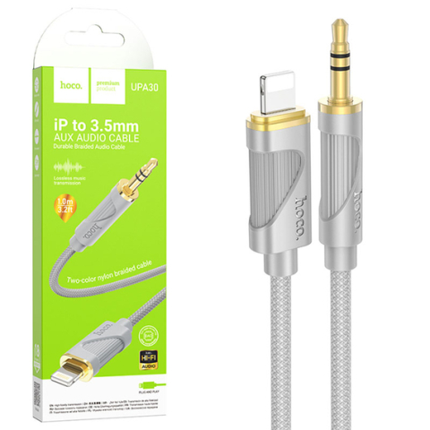 Adaptoare Audio - Cablu Audio, Lightning la Jack 3.5mm , 1m, Gray – Hoco UPA30