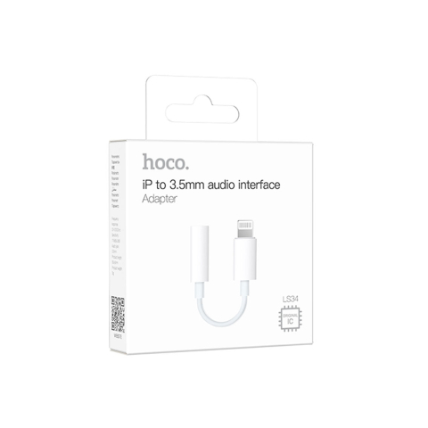 Adaptoare Audio - Cablu Audio, Lightning la Jack 3.5mm - 8cm, White – Hoco LS34