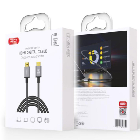 Cabluri HDMI - Cablu Audio si Video, HDMI la HDMI, HD 4k, 3m, TARNISH – XO GB017A
