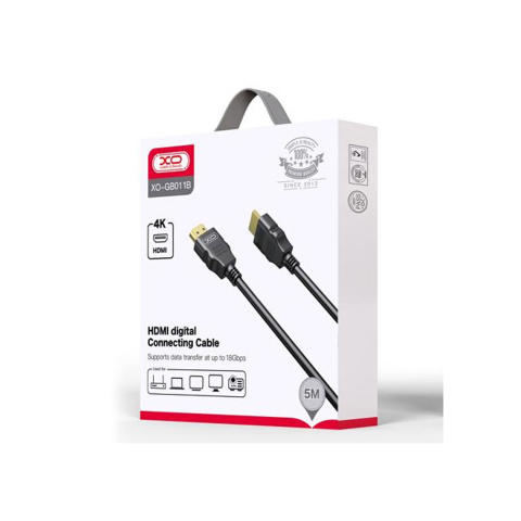 Cabluri HDMI - Cablu Audio si Video, HDMI la HDMI, HD 4K, 5m, Black – XO GB011B