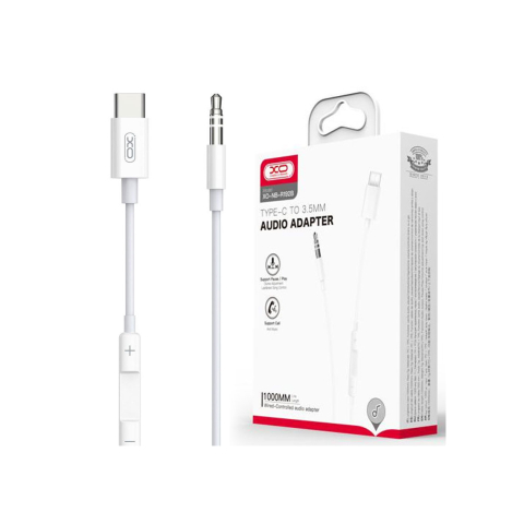 Adaptoare Audio - Cablu Audio, USB-C la Jack 3.5mm - PopUp Function, 1m, White – XO NB-R192B