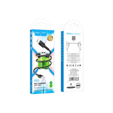 Cabluri MicroUSB - Cablu Date si Incarcare, USB-A la MicroUSB, 18W, 2.4A, 1m, Black – Hoco X83