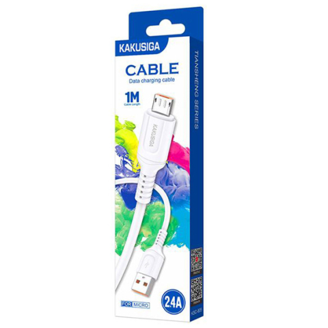 Cabluri MicroUSB - Cablu Date si Incarcare, USB-A la MicroUSB, 18W, 2.4A, 1m, White – Kaku KSC-805