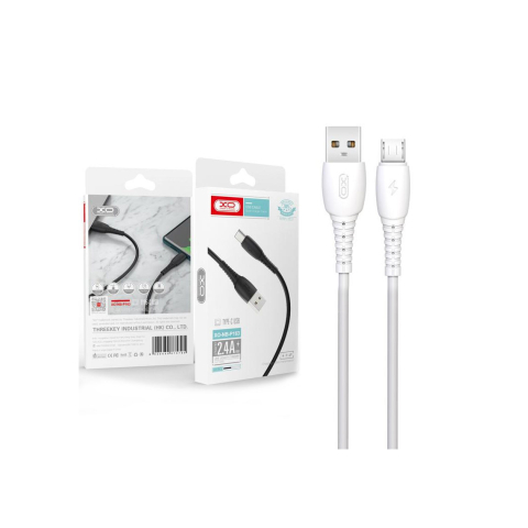 Cabluri MicroUSB - Cablu Date si Incarcare, USB-A la MicroUSB, 2.4A, 1m, White – XO NB-P163