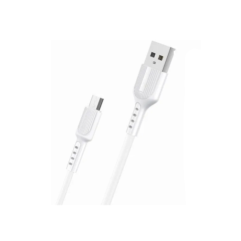 Cabluri MicroUSB - Cablu Date si Incarcare, USB-A la MicroUSB, 3.1A, 1m, White – Maxcell SJX-202