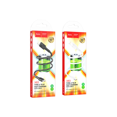 Cabluri de date telefoane - Cablu Date si Incarcare, USB-C la Lightning, PD20W, QC3.0, 1m, Black – Hoco X83