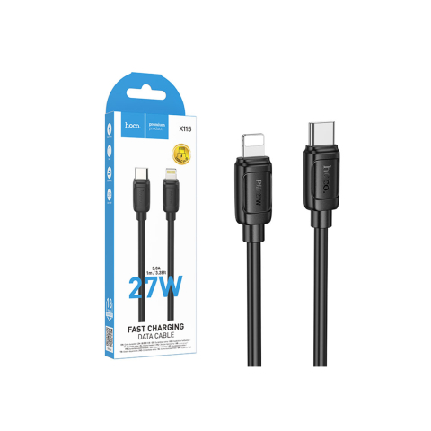 Cabluri de date telefoane - Cablu Date si Incarcare, USB-C la Lightning, PD27W, QC3.0, 1m, BLACK – Hoco X115