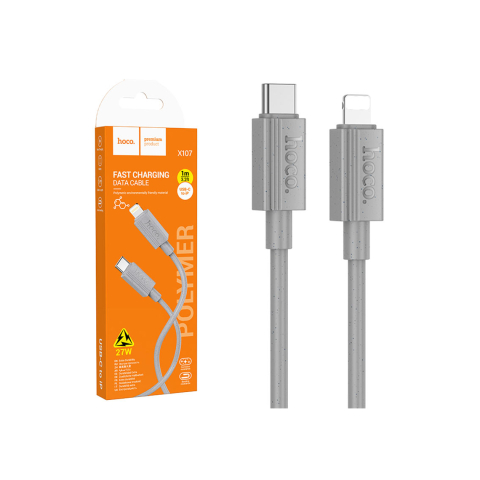 Cabluri de date telefoane - Cablu Date si Incarcare, USB-C la Lightning, PD27W, QC3.0, 1m, Gray – Hoco X107