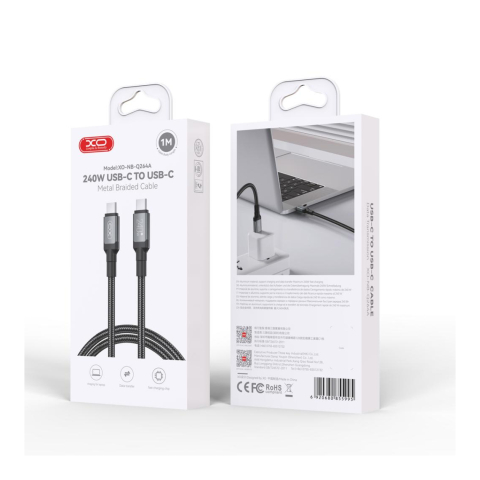 Cabluri de date telefoane - Cablu Date si Incarcare, USB-C, PD240W, QC3.0, 1m, Black – XO NB-Q264A