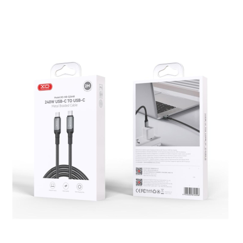 Cabluri de date telefoane - Cablu Date si Incarcare, USB-C, PD240W, QC3.0, 2m, Black – XO NB-Q264B
