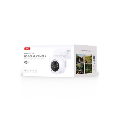 Sisteme de supraveghere - Cameră video de supraveghere exterior, 3MP, Wi‑Fi 2.4G, Night Vision IR, Solar 7800mAh – XO CR10