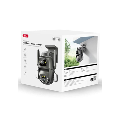 Sisteme de supraveghere - Cameră video de supraveghere exterior, 4MP dual-screen, Wi‑Fi 2.4G, Night Vision IR, PTZ – XO CR04