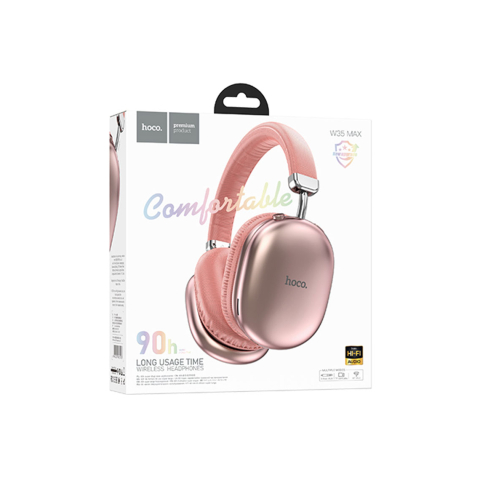Casti ON-EAR - Casti Wireless, Over Ear, BT 5.3, Stand-By 200h, 800mAh, card, Joy | PINK – Hoco W35 Max