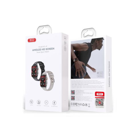 Smartwatch si Accesorii - Ceas smartwatch, AMOLED, BT 5.0, 250mAh, Chu Bird, Square Sport, Black – XO J9