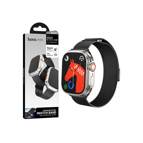 Smartwatch si Accesorii - Curea Apple Watch, Milanese – Hoco Accesorii Curea iWatch Milanese, Metall - Black – Hoco AS101