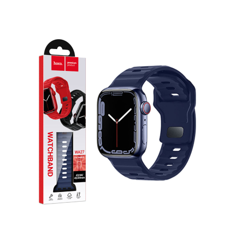 Curele - Curea Apple Watch, Silicon – Hoco Accesorii Curea silicon, pentru iWatch, Universal Size - Flexibile Band, Stepped, Navy Blue – Hoco WA27