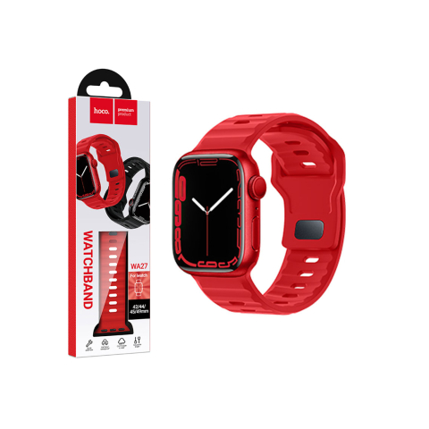 Curele - Curea Apple Watch, Silicon – Hoco Accesorii Curea silicon, pentru iWatch, Universal Size - Flexibile Band, Stepped, Red – Hoco WA27