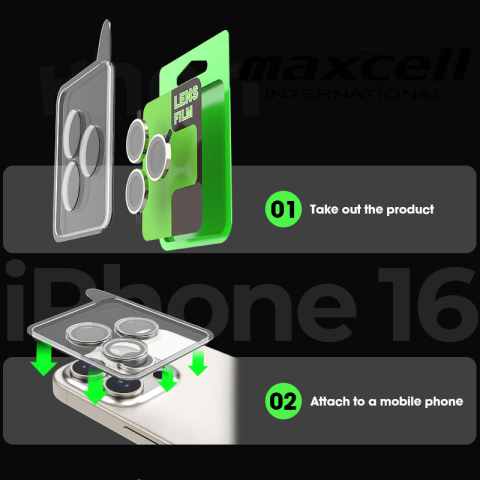 iPhone 16 Pro - Folie protectie camera iPhone 16 Pro / 16 Pro Max MX AutoAlign Camera Lens Kit, Titanium Grey