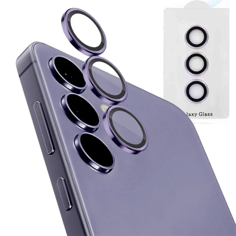 Folii Telefon Samsung - Folie protectie camera Samsung Galaxy S24 Ultra MX AutoAlign Camera Lens Kit, Purple