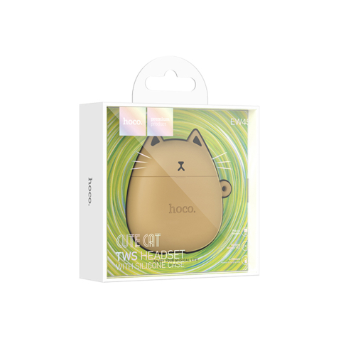 Casti Wireless - Casti Wireless, Ear Buds, BT 5.3, 200mAh, + CatCase, Caramel/BROWN – Hoco EW45