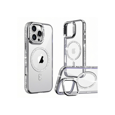 iPhone 15 - Husa iPhone 15 » Crystal Plated MagCase, CamStand, Silver