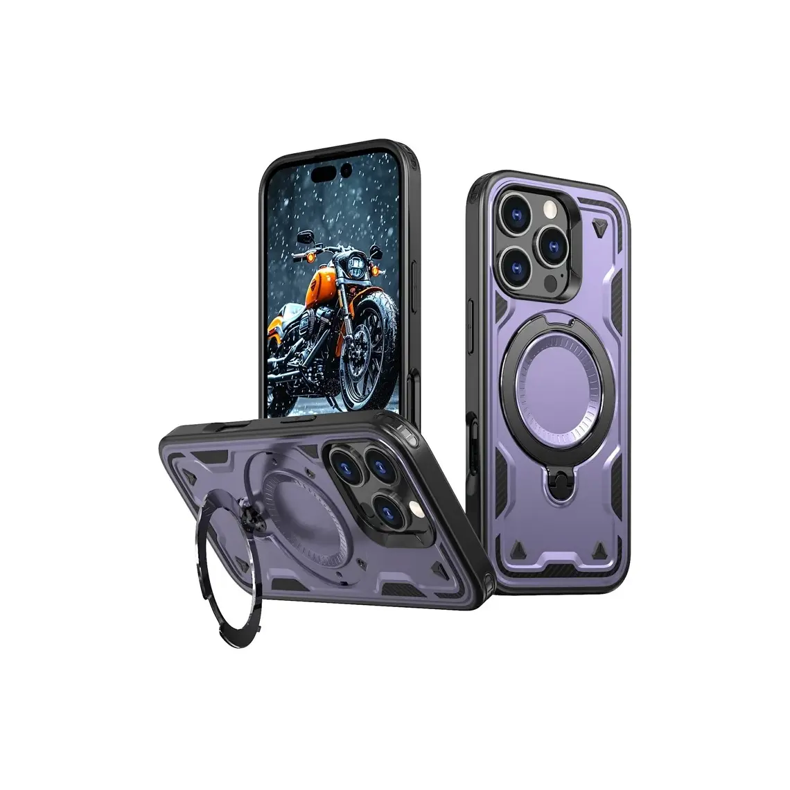 iPhone 15 - Husa iPhone 15 » Hybrid Armor MagRing, MultiAngle, Purple