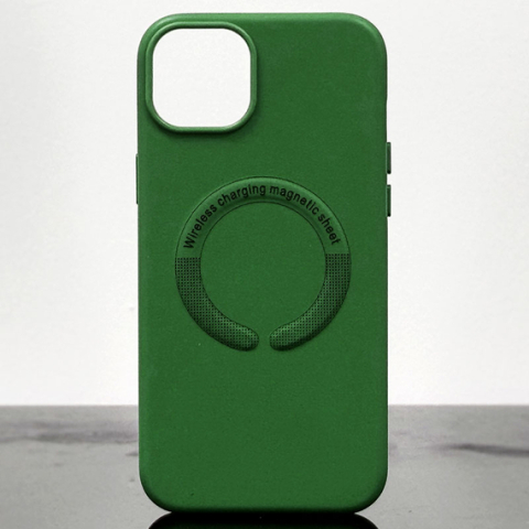 iPhone 15 Plus - Husa iPhone 15 Plus » Kraft MagCase, Eco-Leather, Dark Green