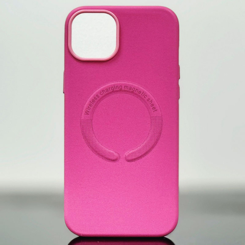 iPhone 15 Plus - Husa iPhone 15 Plus » Kraft MagCase, Eco-Leather, Dark Pink
