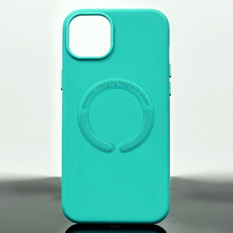 iPhone 15 Plus - Husa iPhone 15 Plus » Kraft MagCase, Eco-Leather, Turquoise