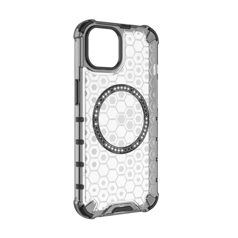 iPhone 15 Pro - Husa iPhone 15 Pro » HoneyComb Magnet MagCase, AntiDrop Corners, WHITE