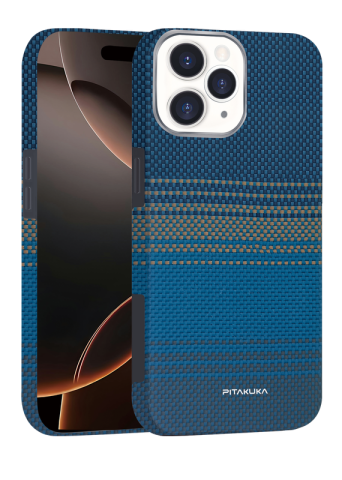 iPhone 16 - Husa iPhone 16 Aramid PTK Kevlar MagSafe, Moonrise Blue