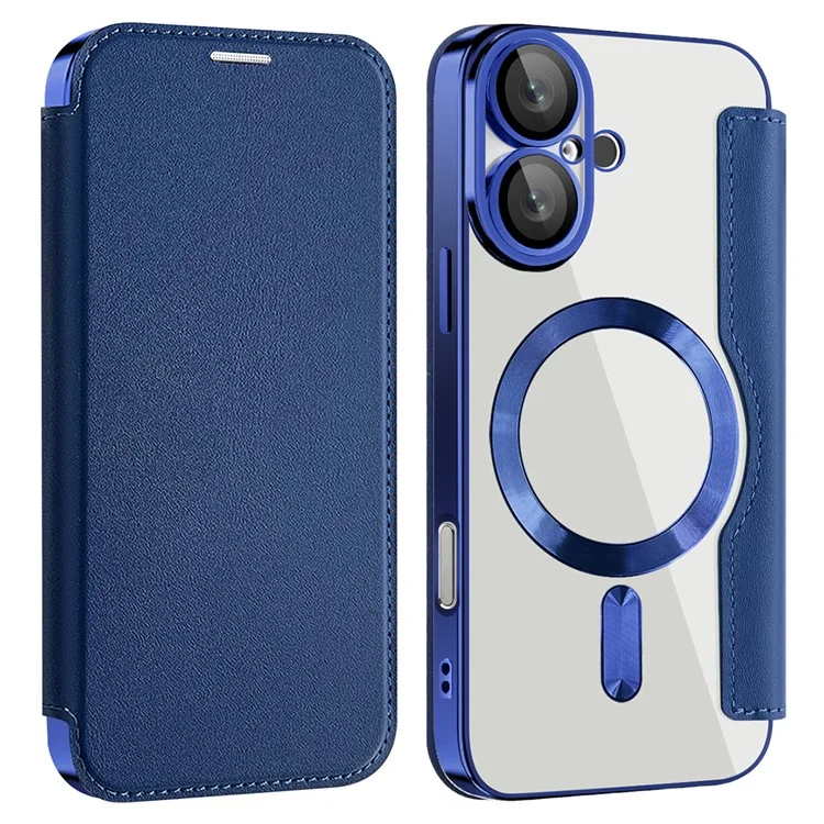 iPhone 16 - Husa iPhone 16 MagFlip RFID Protect Wallet, Navy Blue