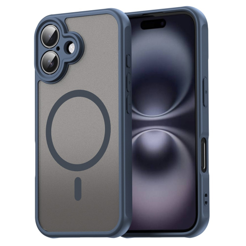 iPhone 16 - Husa iPhone 16 MagFrost Pro Matte MagSafe, Navy Blue