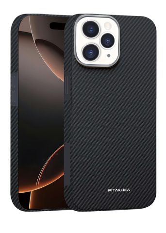 iPhone 16 Pro - Husa iPhone 16 Pro Aramid PTK Kevlar MagSafe, Woven Black