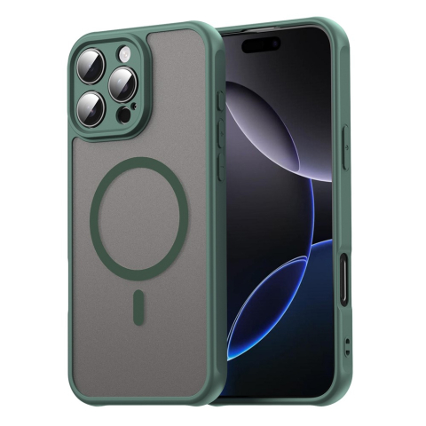 iPhone 16 Pro - Husa iPhone 16 Pro MagFrost Protective Case, Grey/Green