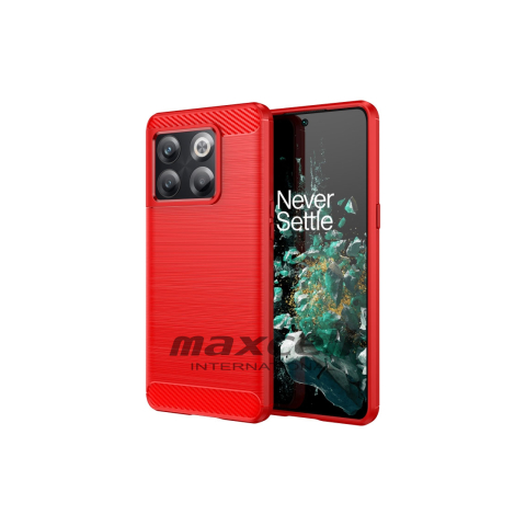 iPhone 16 Pro Max - Husa iPhone 16 Pro Max » Brush TPU, Metall Look, Red
