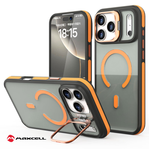 iPhone 16 Pro Max - Husa iPhone 16 Pro Max KickStand Heavy Grip MagSafe, Orange Color