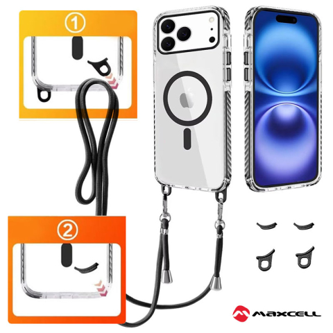 iPhone 16 Pro Max - Husa iPhone 16 Pro Max MagFrame Camera Protect MagSafe, Clear/Black frame