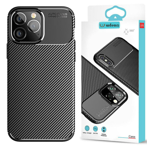 iPhone 16e - Husa iPhone 16e AutoFocus Carbon Grain, Black
