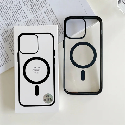 iPhone 16e - Husa iPhone 16e ClearMag MagSafe AntiDrop, Black frame