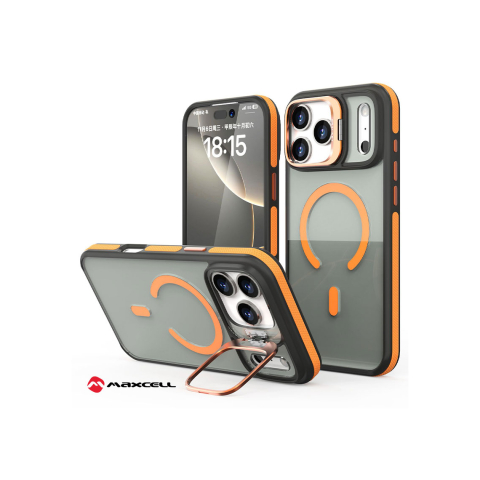 Huse telefoane - Husa iPhone 17 Air » KickStand Heavy Grip, MagCase, CamBracket, ORANGE