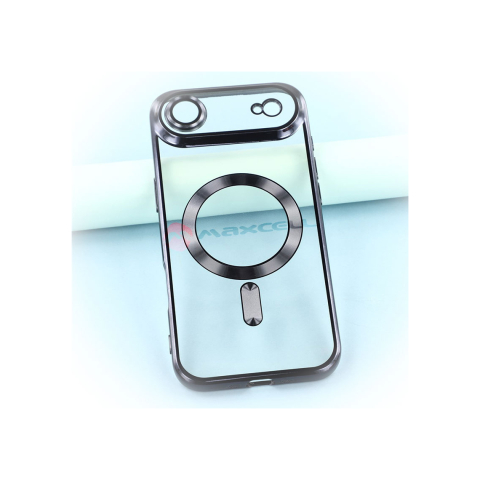 iPhone 17 Air - Husa iPhone 17 Air » Plating MagCase, TPU Clear, frame BLACK