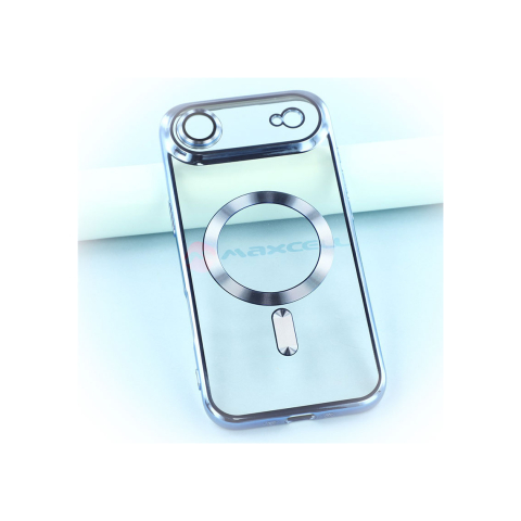 iPhone 17 Air - Husa iPhone 17 Air » Plating MagCase, TPU Clear, frame BLUE