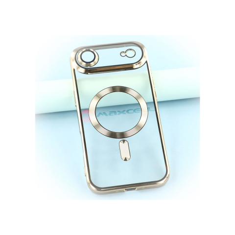 Huse telefoane - Husa iPhone 17 Air » Plating MagCase, TPU Clear, frame GOLD
