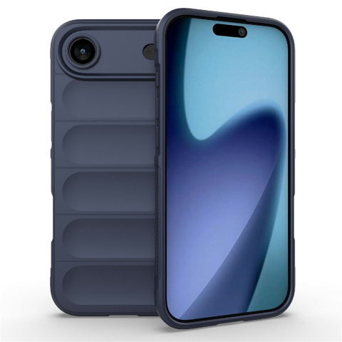 iPhone 17 Air - Husa iPhone 17 Air Wave Grip Microfiber ShockProof, Navy Blue