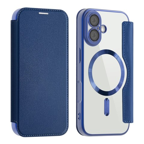 iPhone 17 - Husa iPhone 17 MagFlip RFID Protect Wallet, Navy Blue
