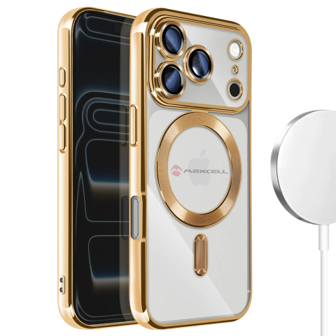 iPhone 17 - Husa iPhone 17 Plating Luxury MagSafe, Black Clear